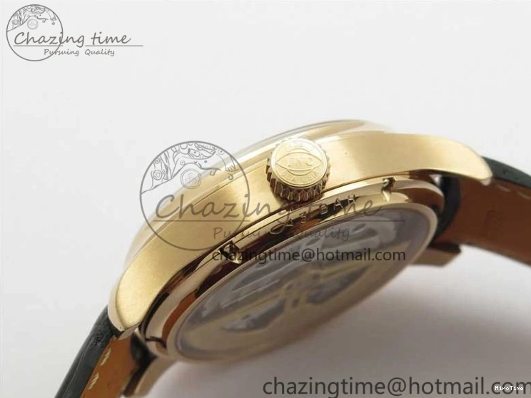 MIROTIME 0129 Elegant Portugieser Perpetual Calendar IW503302 RG V9F 1:1 Best Edition Gray Dial on Black Leather Strap A 7096